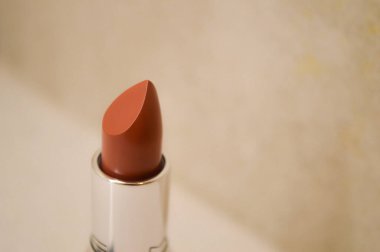 Classic Brown Lipstick in Elegant Packaging clipart