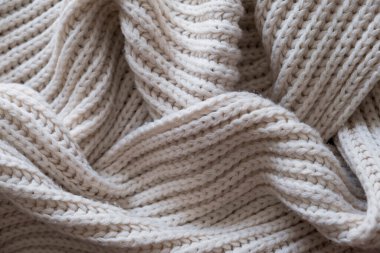 Örgü kumaş arka plan. Ilık örülmüş doku, arkaplan, kapat, üst görünüm.