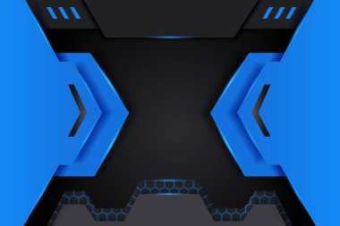 Altıgen Desenli Modern Arka plan Gerçekçi Teknoloji Mavi Gradyan