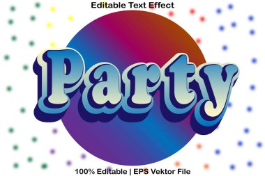 Parti düzenlenebilir metin efekti gradyan biçimi kabartma