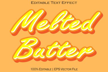 Eritilmiş Tereyağı Düzenlenebilir Metin Efekti Kabartma Düz Biçimi
