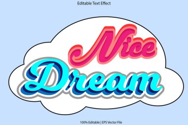 Hoş Rüya Düzenlenebilir Metin Efekti Kabartma Çizgi Film Biçimi