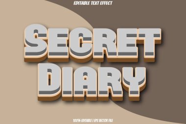 Gizli Günlük Düzenlenebilir Metin Efekti Kabartma Çizgi Film Biçimi