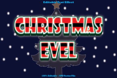 Noel Evel Düzenlenebilir Metin Efekti Kabartma Gradyan Biçimi