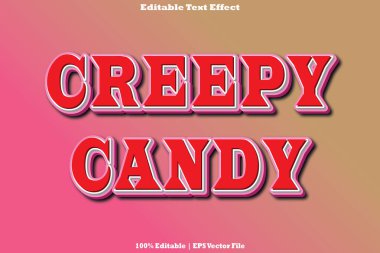 Ürkütücü Şeker Düzenlenebilir Metin Efekti Kabartma Çizgi Film Biçimi