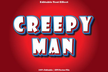 Ürkütücü Adam Düzenlenebilir Metin Efekti Kabartma Çizgi Film Biçimi