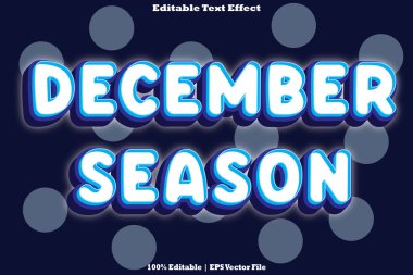 Aralık Sezon Düzenlenebilir Metin Efekti Kabartma Çizgi Film Biçimi