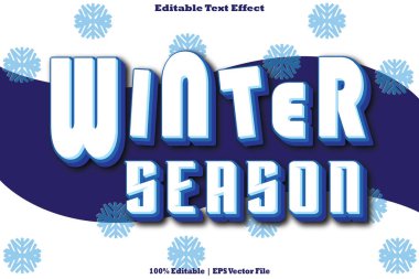 Kış Sezonu Düzenlenebilir Metin Efekti 3B Kabartma Çizgi Film Biçimi