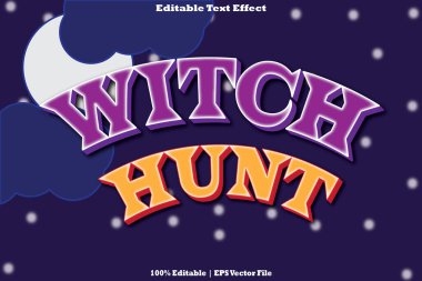 Cadı Avı Düzenlenebilir Metin Efekti 3 Boyutlu Kabartma Çizgi Film Biçimi