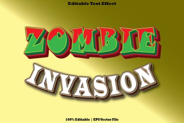 Zombi İstilası Düzenlenebilir Metin Efekti 3 Boyutlu Kabartma Çizgi Film Biçimi