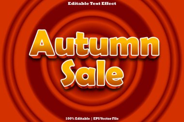Sonbahar Satışı Düzenlenebilir Metin Efekti 3D Kabartma Gradyan Biçimi