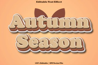 Sonbahar Sezonu Düzenlenebilir Metin Efekti 3B Kabartma Çizgi Film Biçimi
