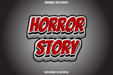 Korku Hikayesi Düzenlenebilir Metin Efekti 3 Boyutlu Kabartma Çizgi Film Biçimi