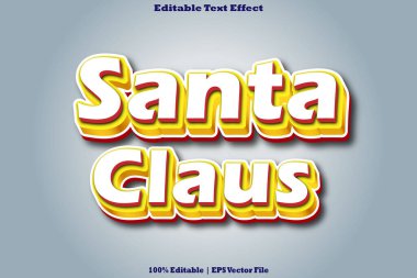 Noel Baba Düzenlenebilir Metin Efekti 3 boyutlu Kabartma Çizgi Film Biçimi
