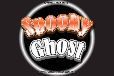 Ürkütücü Hayalet Düzenlenebilir Metin Efekti 3B Kabartma Gradyan Biçimi