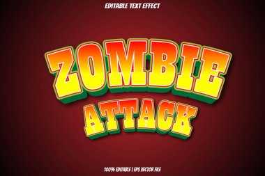Zombi Saldırısı Düzenlenebilir Metin Efekti 3B Kabartma Gradyan Biçimi