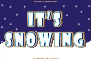 Kar yağan Metin Efekti 3B Kabartma Çizgi Film Biçimi