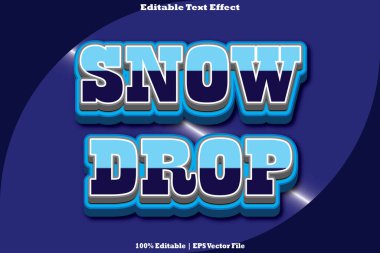 Kar Damlası Düzenlenebilir Metin Efekti 3B Kabartma Gradyan Biçimi