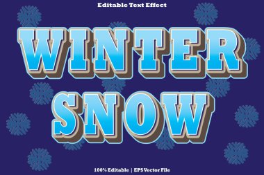 Kış Karı Düzenlenebilir Metin Efekti 3B Kabartma Gradyan Biçimi