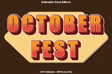 Ekim Festivali Düzenlenebilir Metin Efekti 3B Kabartma Gradyan Biçimi