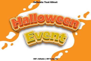 Cadılar Bayramı Olayları Düzenlenebilir Metin Efekti 3 boyutlu Kabartma Çizgi Film Biçimi