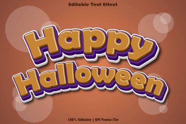 Mutlu Cadılar Bayramı Düzenlenebilir Metin Efekti 3 boyutlu Kabartma Çizgi Film Biçimi