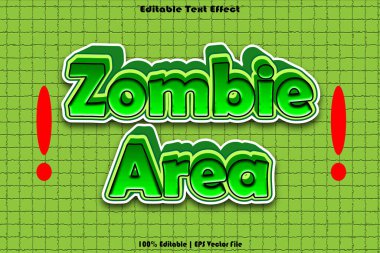 Zombi Alanı Düzenlenebilir Metin Efekti 3B Kabartma Biçimi