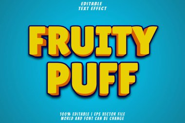 Fruity Puff Düzenlenebilir Metin Efekti 3 Boyutlu Kabartma Çizgi Film Biçimi