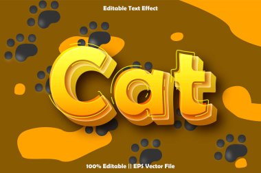 kedi _ düzenlenebilir metin efekti _ düz stil