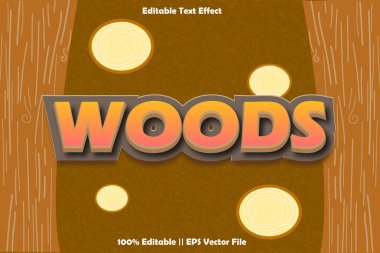 wood- düzenlenebilir metin efekti _ düz stil