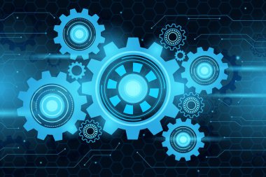 Mavi Gelecekçi Siber Teknoloji Soyut Arkaplan