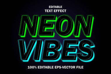 Neon Vibes Düzenlenebilir Metin Efekti 3B Neon Biçimi