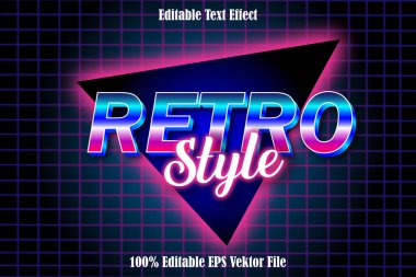 Düzenlenebilir Metin Efekti Retro Biçimi 3B Retro Biçimi