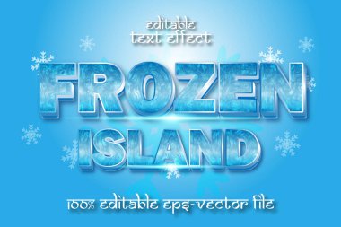 Düzenlenebilir Metin Efekti Donmuş Ada 3B Modern Biçim