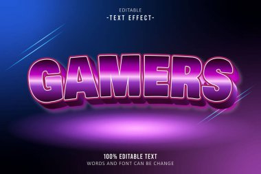 Oyuncular düzenlenebilir metin efekti 3D kabartma 80 'ler biçimi