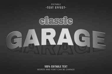 Klasik Garaj düzenlenebilir metin efekti 3d zarif kabartma biçimi