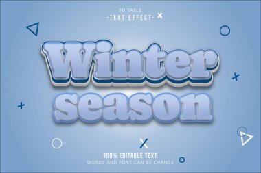 Kış Sezonu Düzenlenebilir Metin Efekti Kabartma Çizgi Film Biçimi