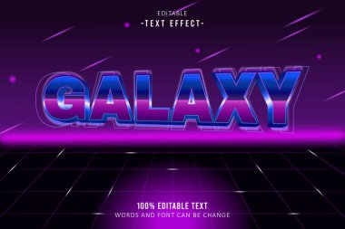 Galaxy düzenlenebilir metin efekti 3D kabartma biçimi