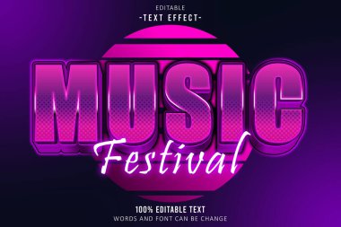 Müzik Festivali düzenlenebilir metin efekti 3d modern kabartma