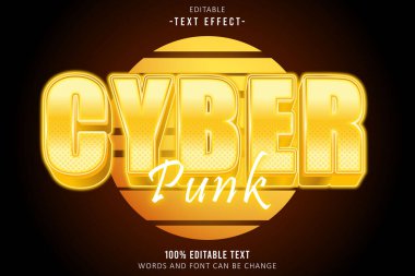 Cyber Punk editable text effect 3d emboss modern style clipart