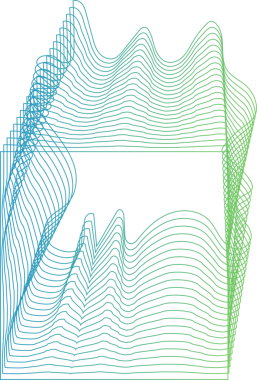 Sıvı çizgi ile kare şekil ve yeşil mavi gradyan, teknoloji, gelecek, dijital