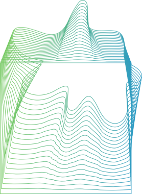 Sıvı çizgi ile kare şekil ve yeşil mavi gradyan, teknoloji, gelecek, dijital