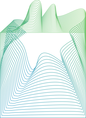 Sıvı çizgi ile kare şekil ve yeşil mavi gradyan, teknoloji, gelecek, dijital