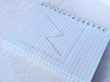 Yukarı doğru büyüyen bir grafik defterde bir kalemle çizilir. Enflasyon. Çalışmanın olumlu sonucu, verimlilik. Yıllık rapor. Fiyat artışı.