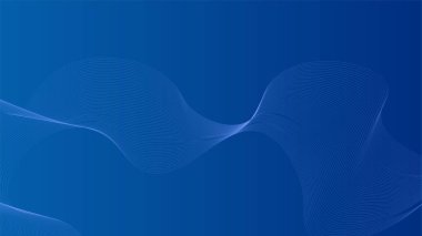 Mavi arka planda izole edilmiş soyut mavi dalgalı dinamik eğri çizgileri. Dijital gelecek teknolojisi kavramı. Web tasarımı için kullanılan tasarım, kapak, teknoloji, bilim, veri, müzik, dergi.