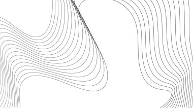 Soyut arkaplan çizgilerinin gri desenlerinin vektör çizimi. Beyaz arka planda soyut dalgalı çizgiler izole edilmiş. Dalga çizgisi sanatı, eğri düz tasarım.