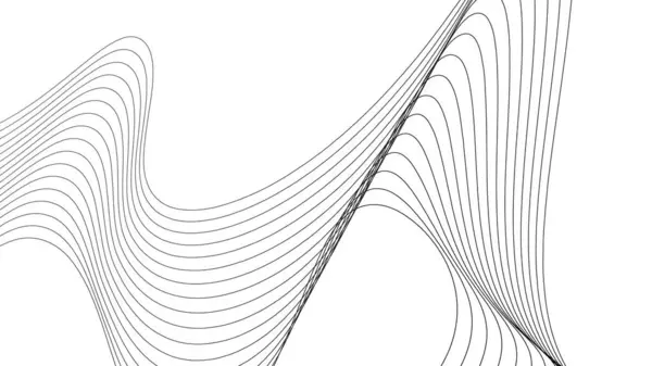 Soyut arkaplan çizgilerinin gri desenlerinin vektör çizimi. Beyaz arka planda soyut dalgalı çizgiler izole edilmiş. Dalga çizgisi sanatı, eğri düz tasarım.