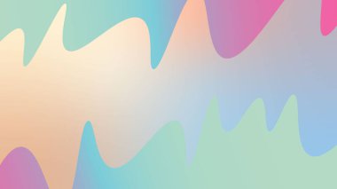 Dalgalı pastel gradyan akış şekli arka plan iniş sayfası. Kapak, poster, el ilanı, sunum, reklam, afiş için modern renk mavi, yeşil ve turuncu karışımı arka plan tasarımları