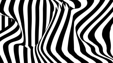 Soyut çizgiler siyah beyaz tünel monokrom hipnotik çizgiler dalgalı optik arkaplan tasarımı