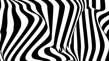 Soyut çizgiler siyah beyaz tünel monokrom hipnotik çizgiler dalgalı optik arkaplan tasarımı